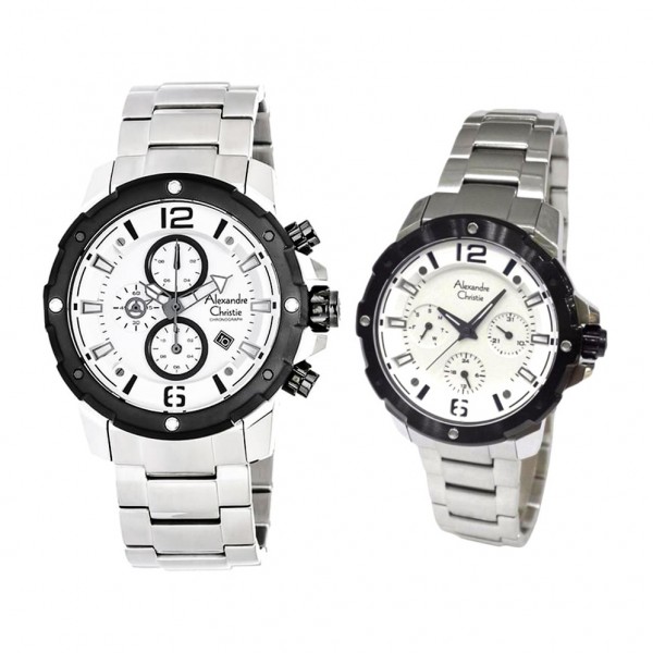 Alexandre Christie AC 6410 Silver White Couple